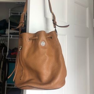 Tory Burch brown bucket bag